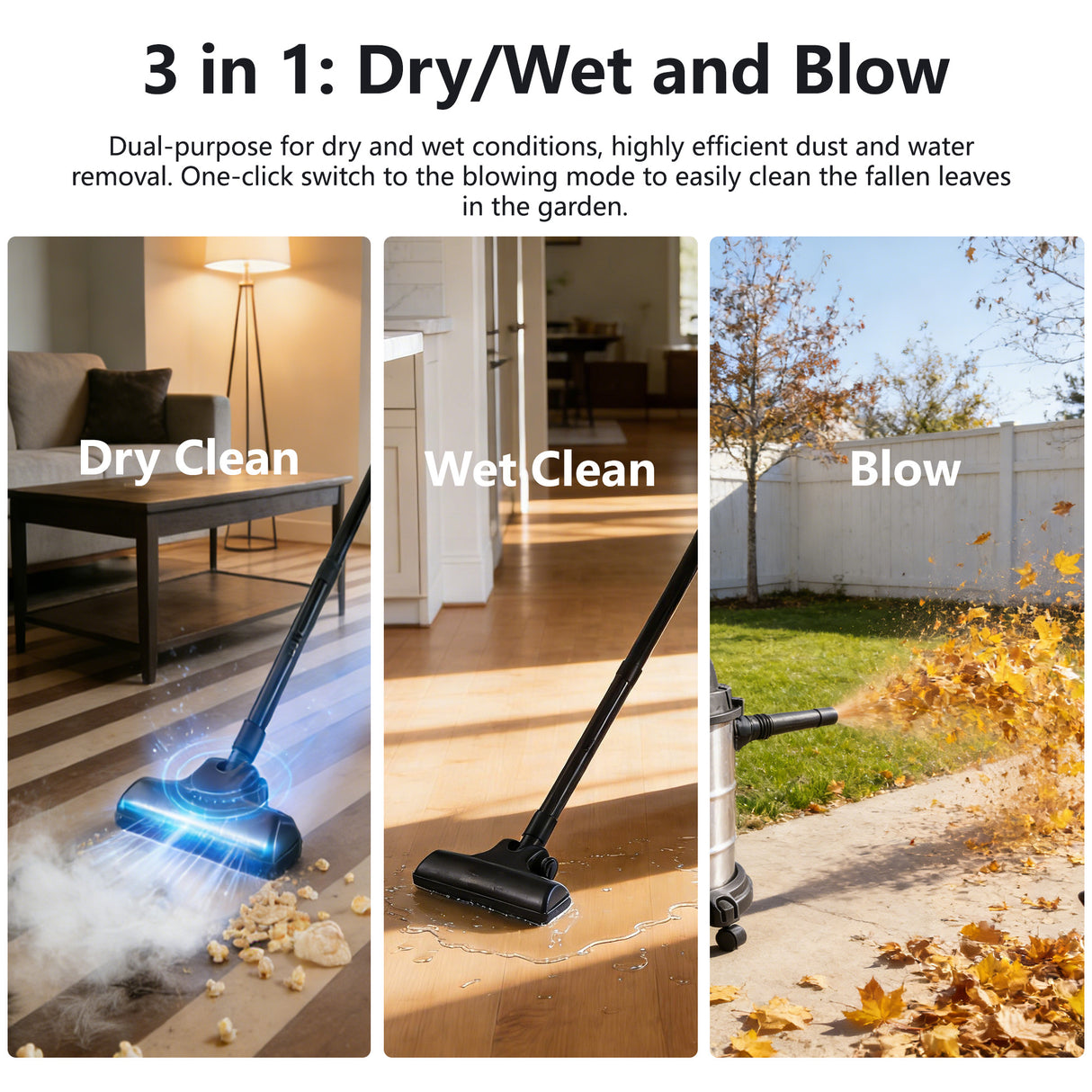Wet Dry Vac, 5 Gallon, 4.3 Peak HP