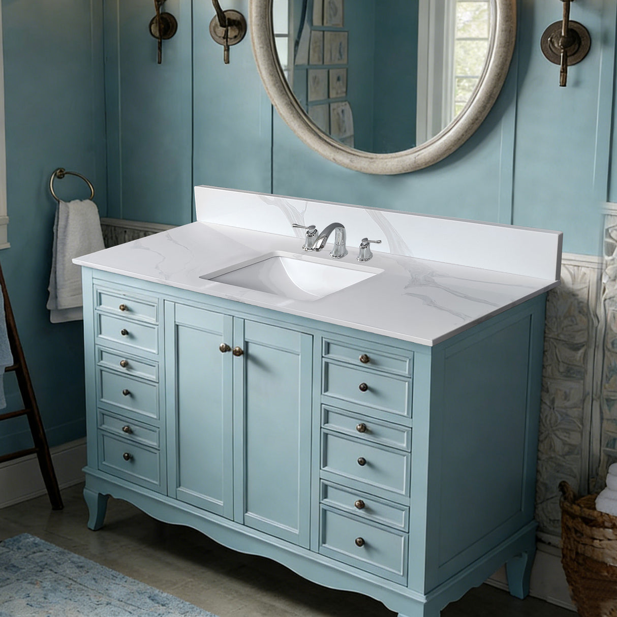 43-Inch Quartz Bathroom Vanity Top