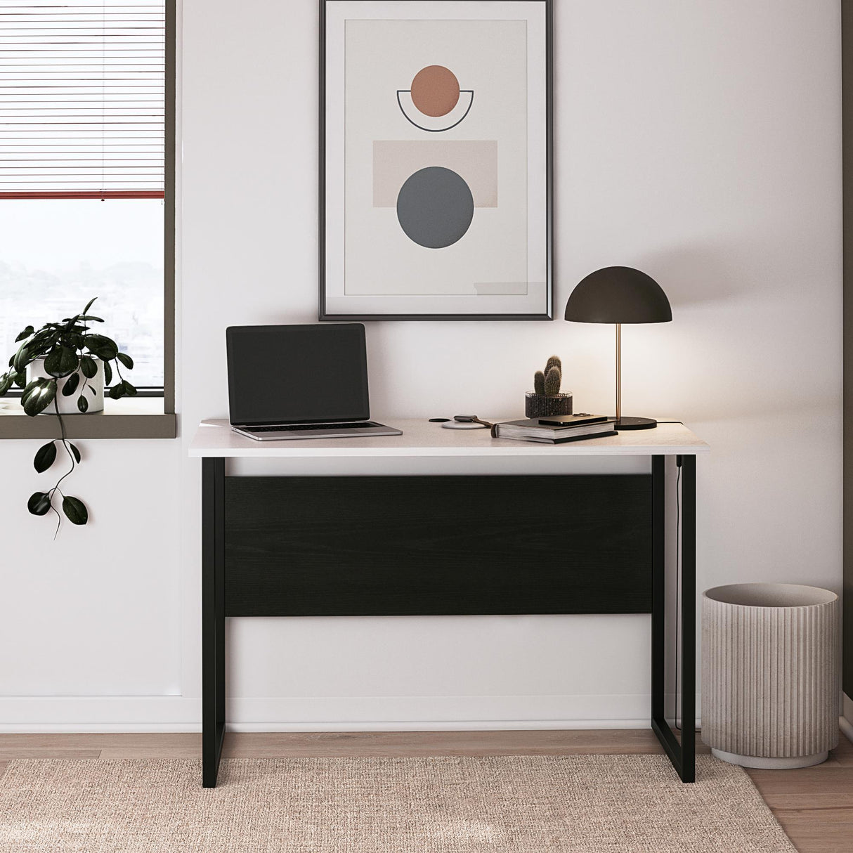 Sorina Writing Desk - White / Light Oak