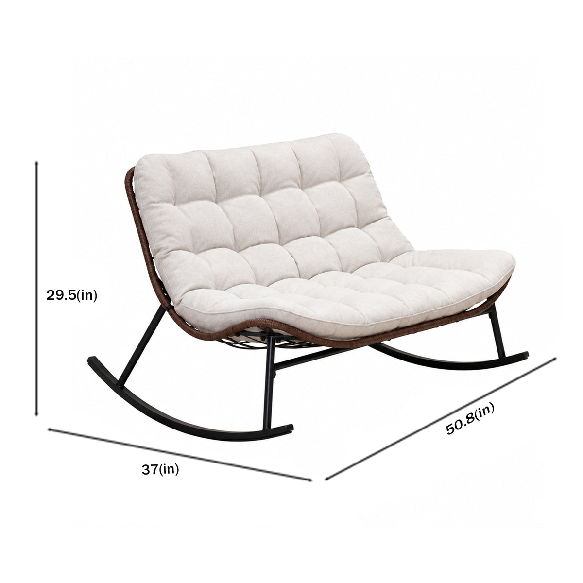 Double Wide Rocking Papasan Chair