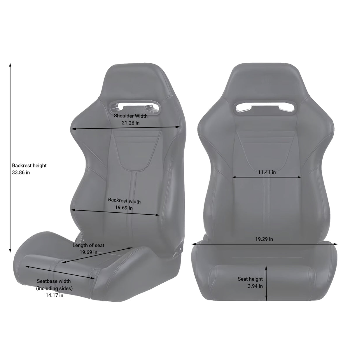 2PC Universal Racing Seats