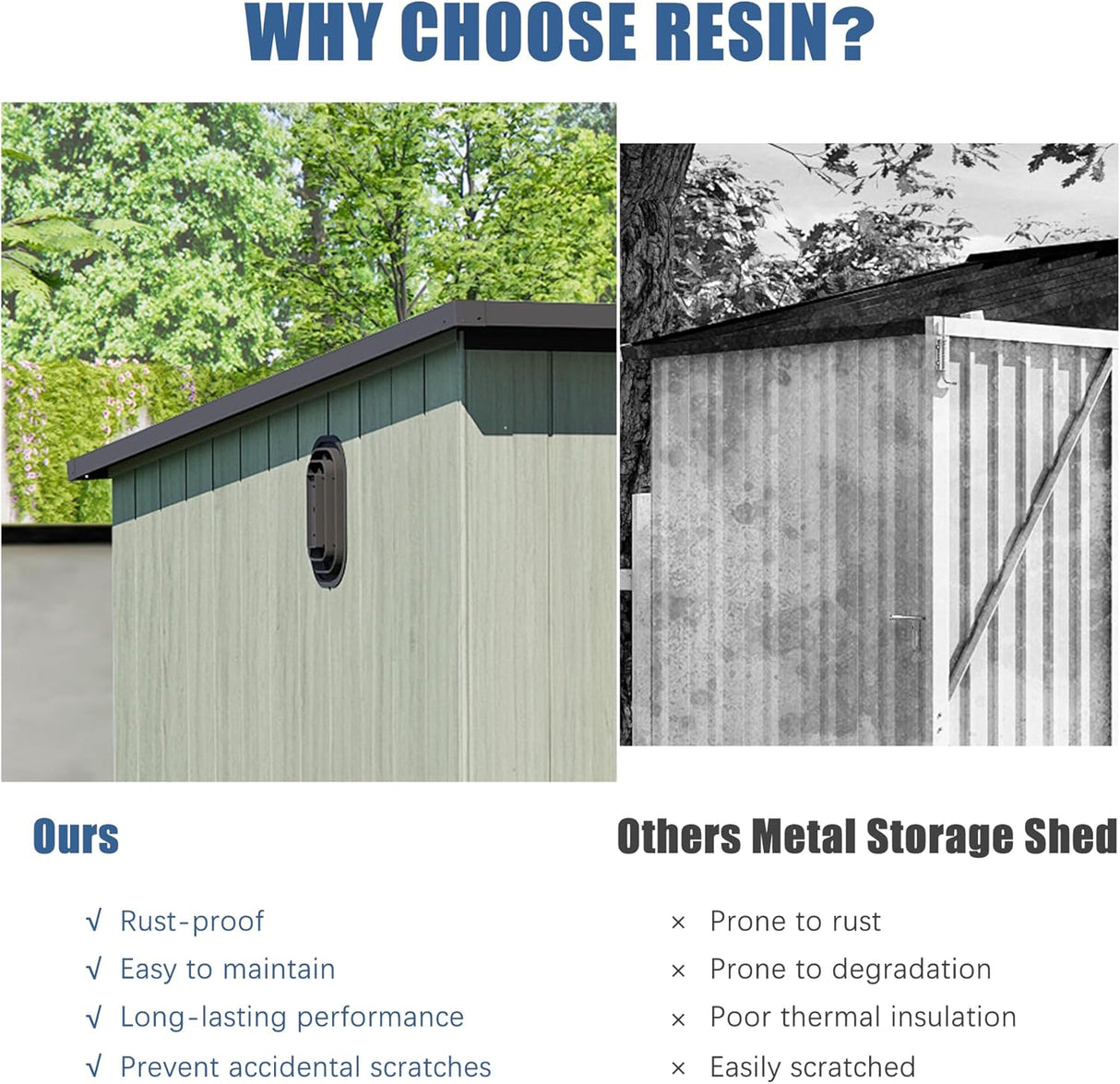 6x11FT Outdoor Resin Storage Shed with Transparent Windows & Louvered Vents