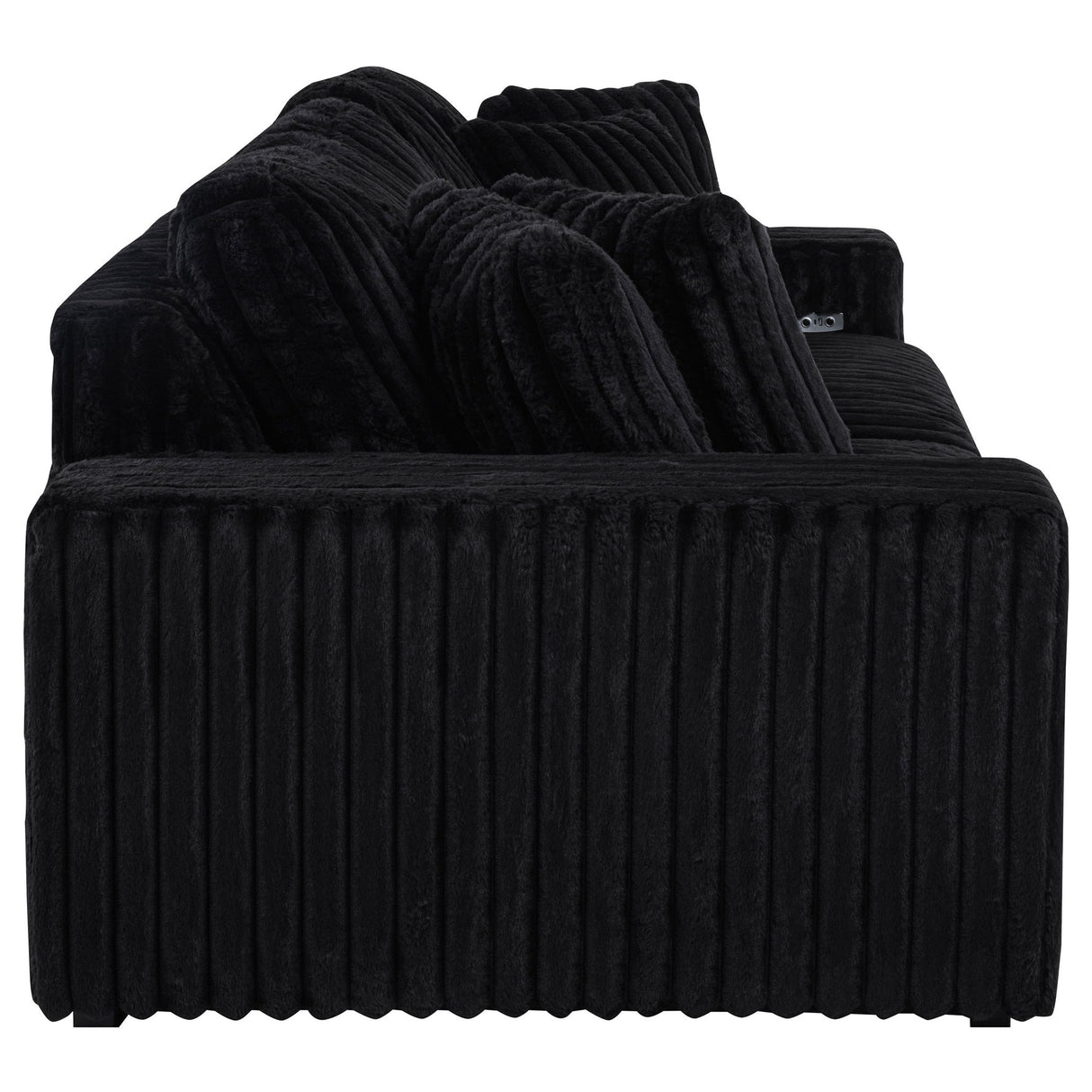 Clifford - Upholstered Dual Power Chaise Sofa - Black