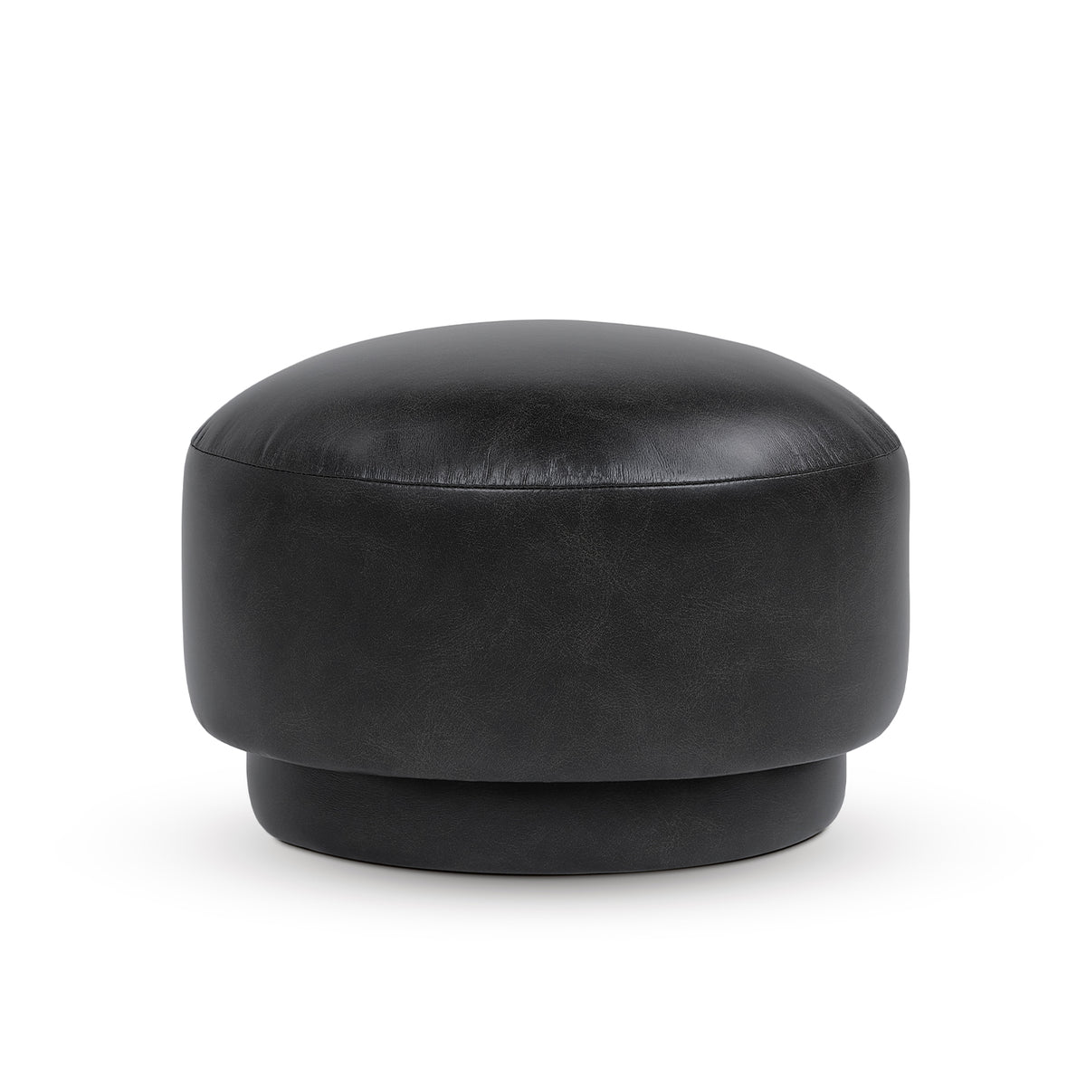 Fuji 15" Mushroom Footstool Ottoman, Vintage Black