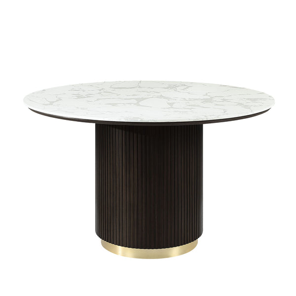 Clayten - Around Dining Table - Marble / Espresso - Best Buy Furniture
