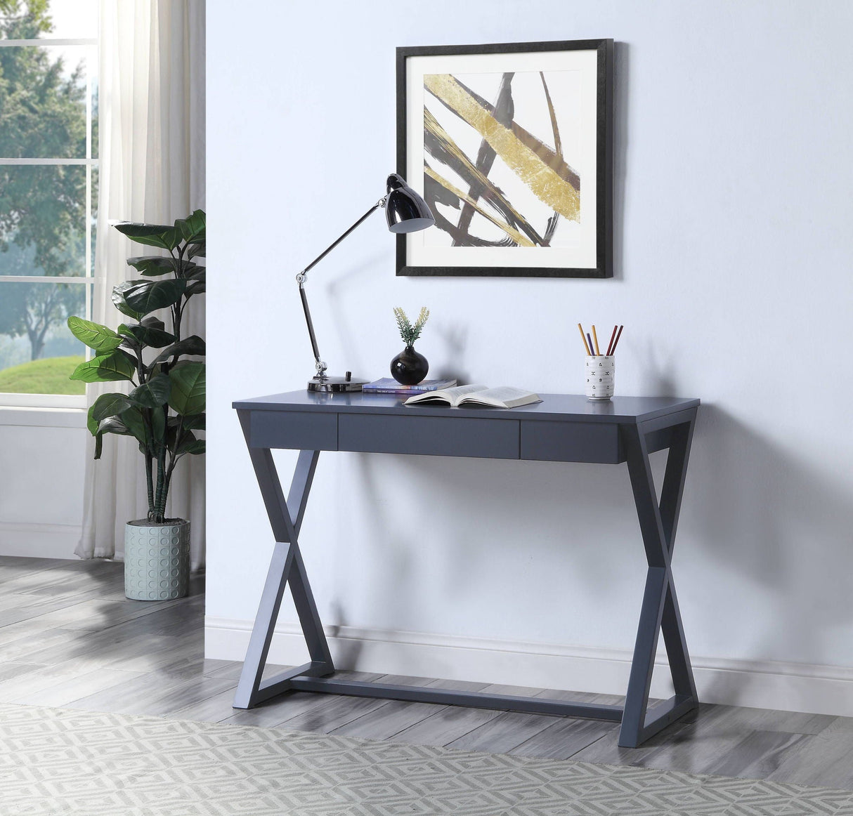 Nalo - Console Table - Charcoal - Best Buy Furniture