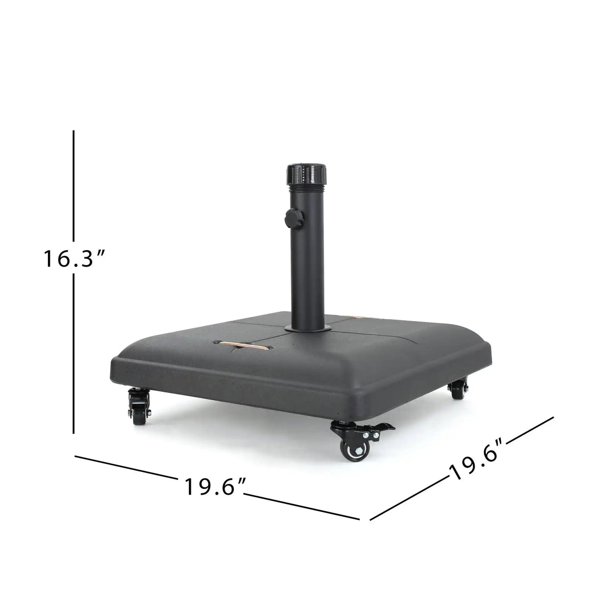 Wheelie - Stylish Square Umbrella Base With Stainless Steel Pole Handle - Best Buy Furniture