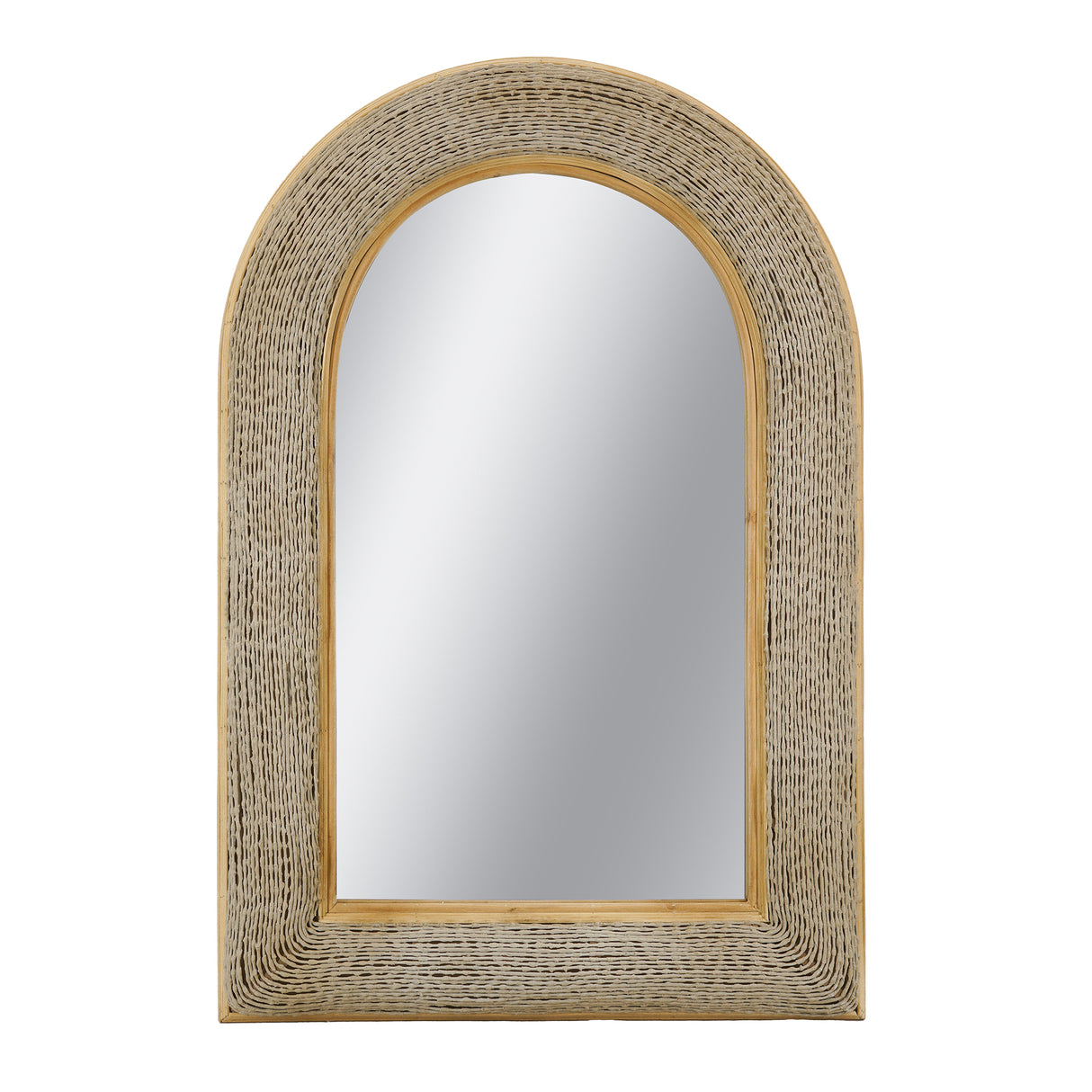 24.2"x36" Woven Texture Decorative Arched Mirror
