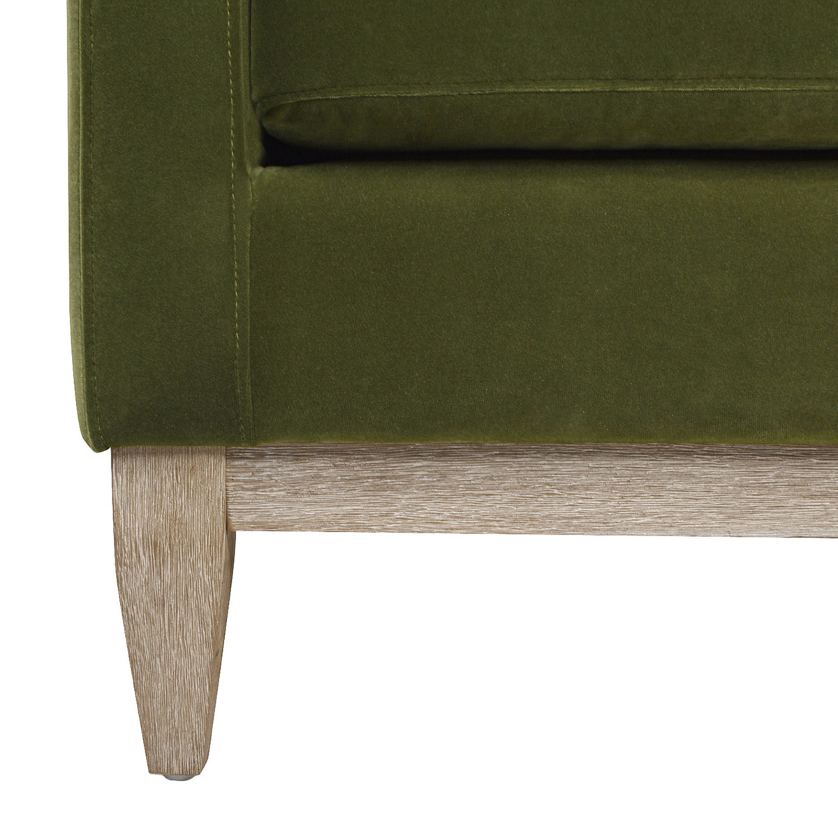 Knox 89-Inch Modern Farmhouse Reversible Chaise Sectional, Green Velvet