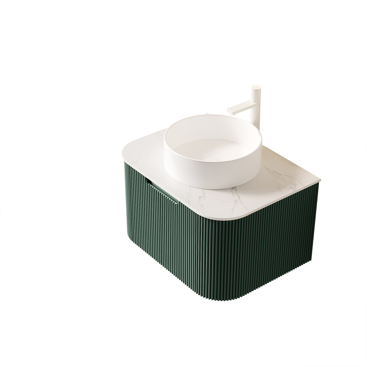 DINA 24" Bathroom Vanity & Sink, Floating Curved Edges