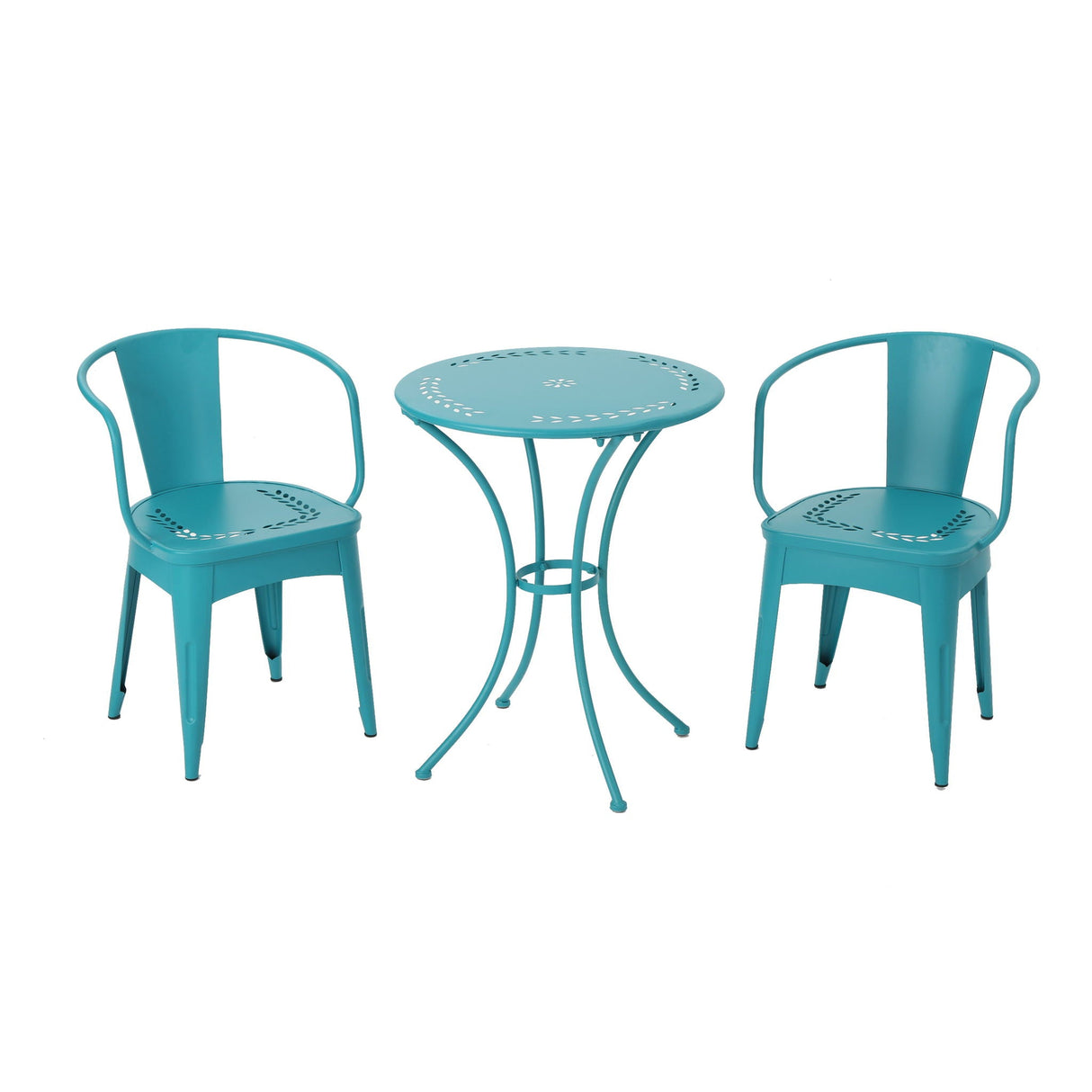 Lourdes - 3 Piece Metal Set - Teal - Best Buy Furniture