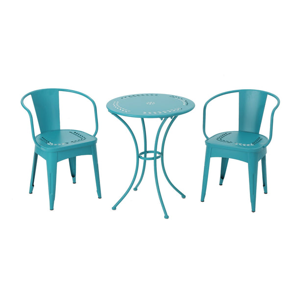 Lourdes - 3 Piece Metal Set - Teal - Best Buy Furniture