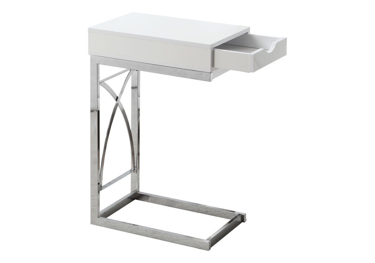 Accent Table, C - Shaped Glossy Contemporary & Modern - White - Best Buy Furniture
