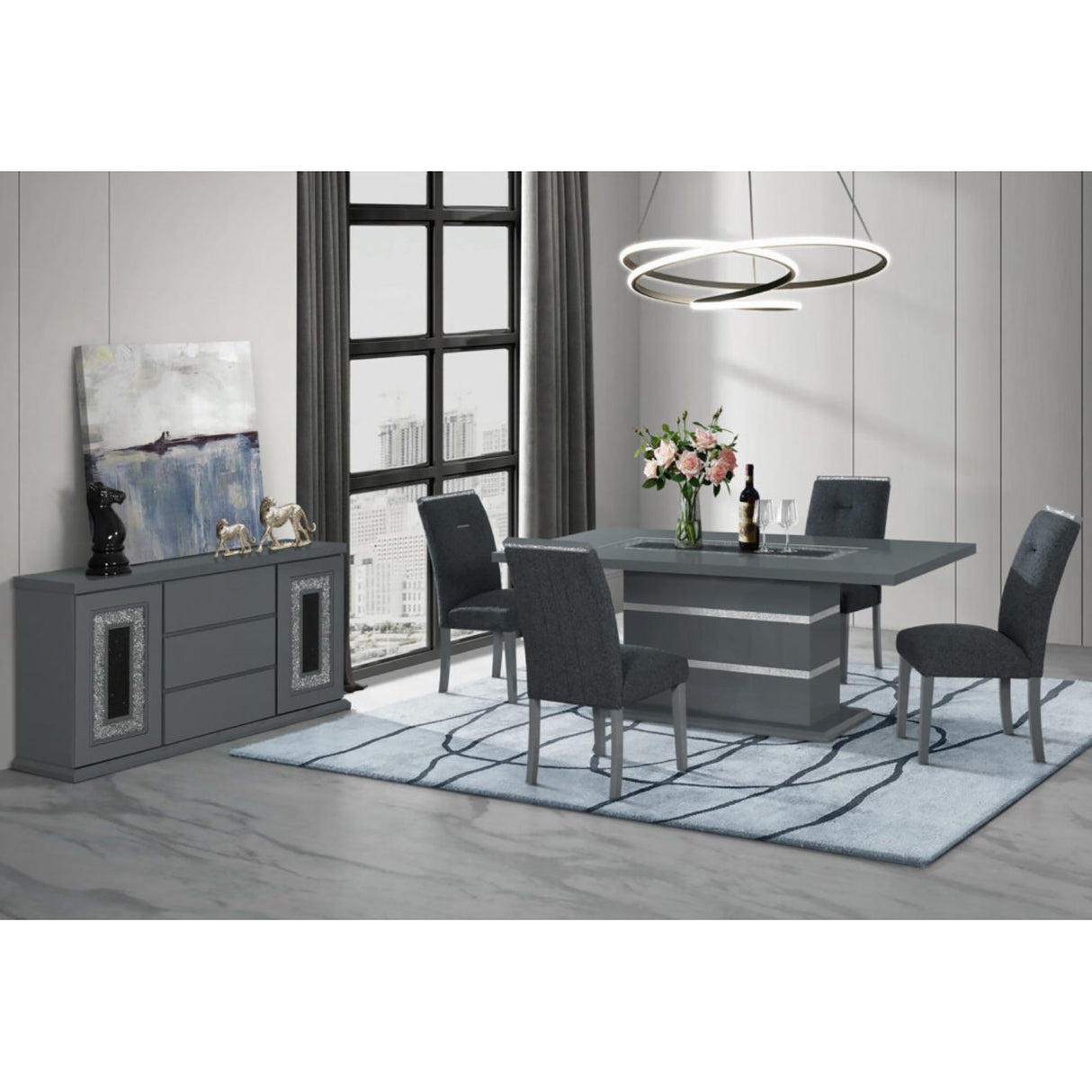 Ariya - Buffet With Clear Glass Inlay