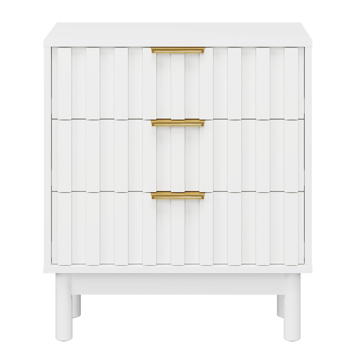 3 Drawer Dresser with Fluted Panel Design