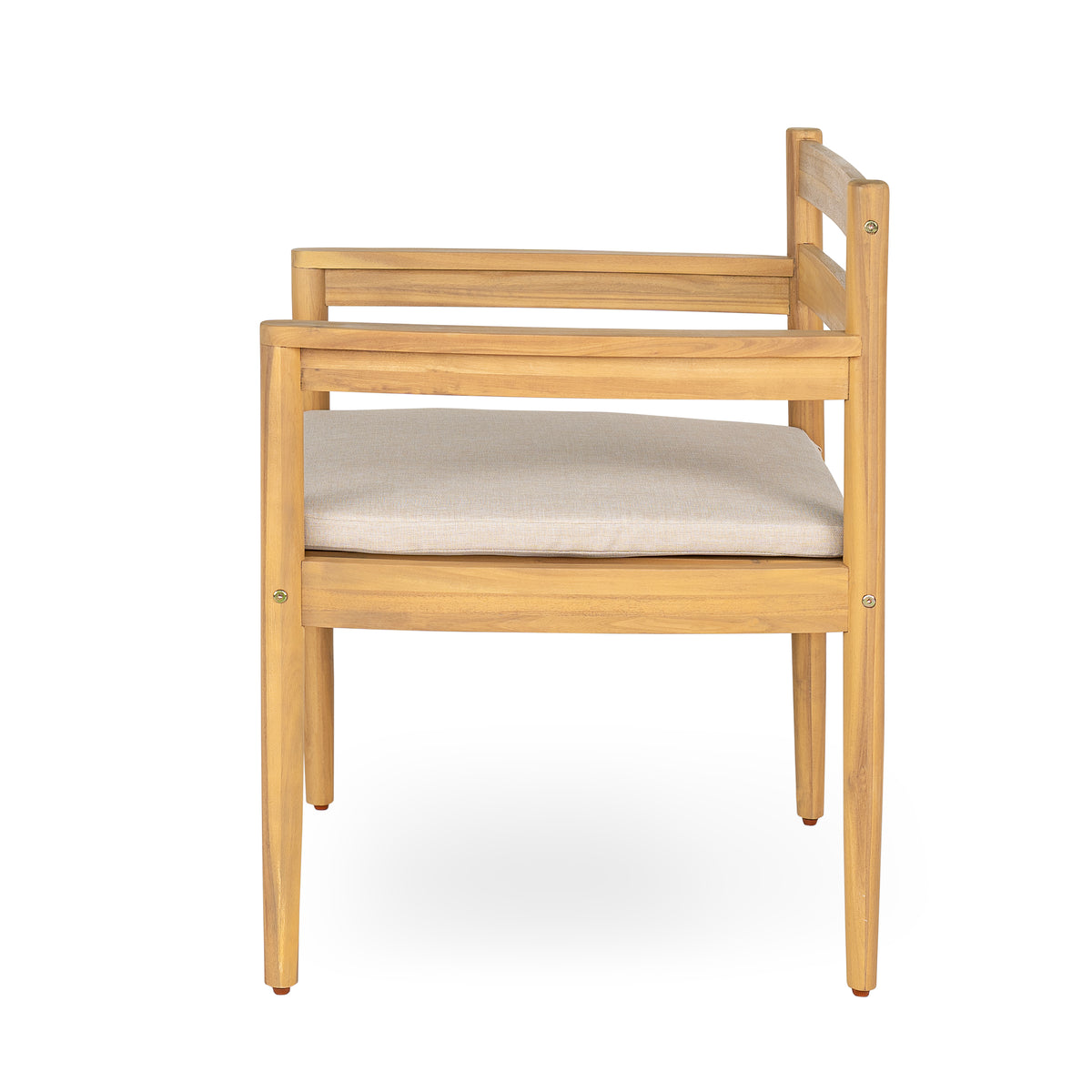 Outdoor Acacia Dining Armchair with Cushions, Set of 2