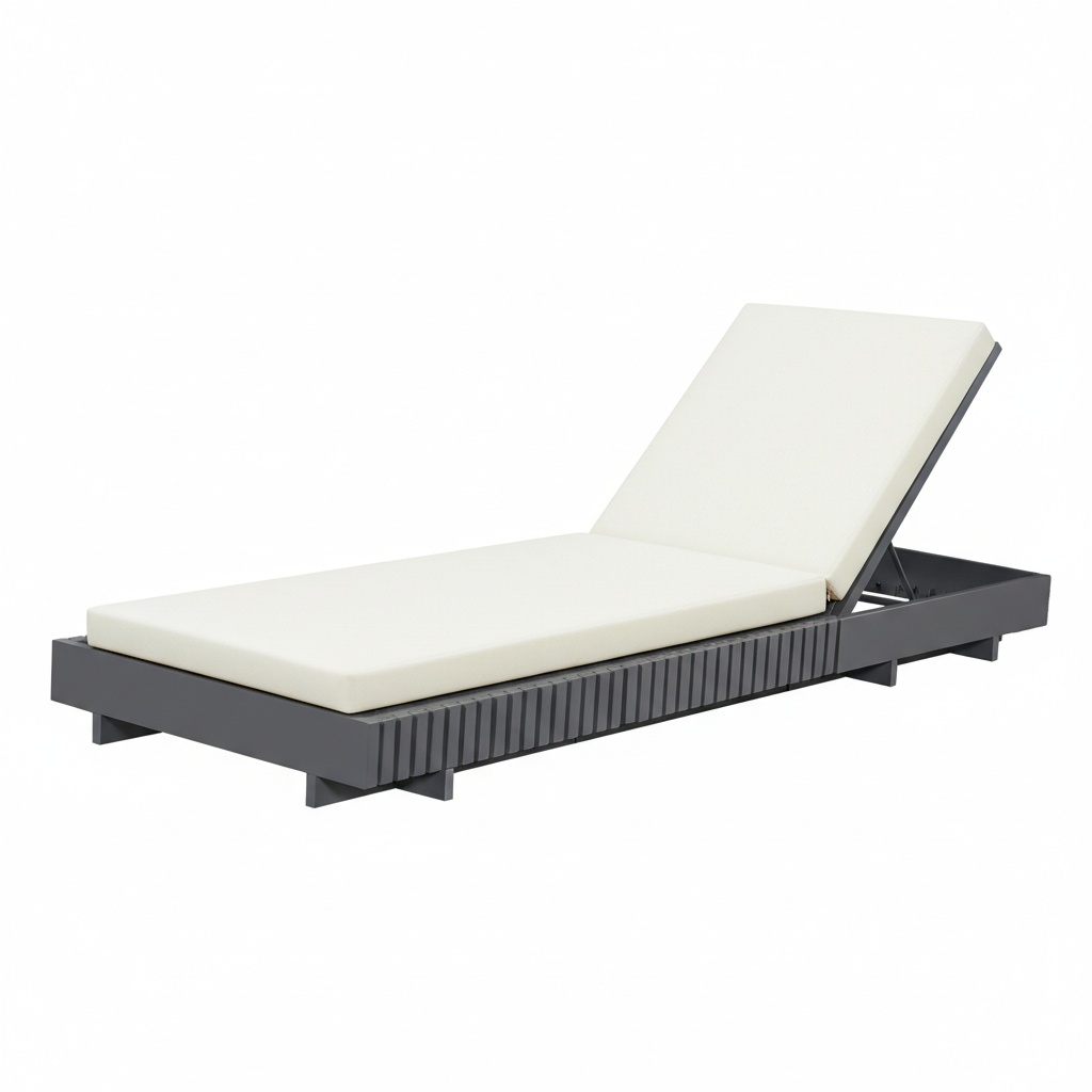 Dark Acacia Wood Chaise Lounge