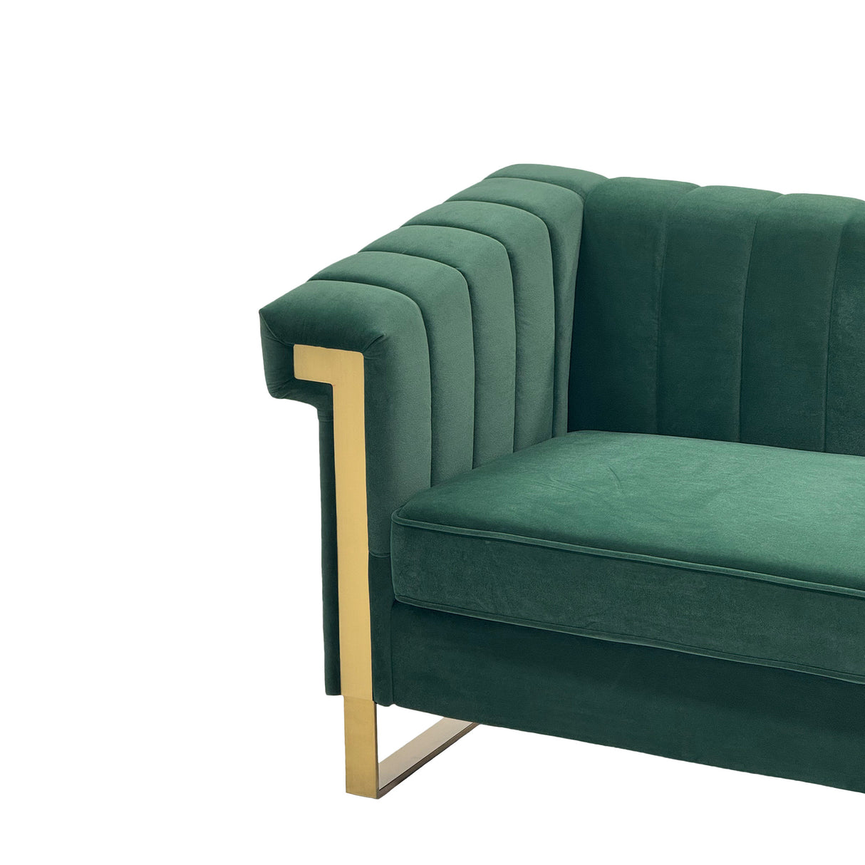 Emerald Green Velvet 2 Piece Sofa Set
