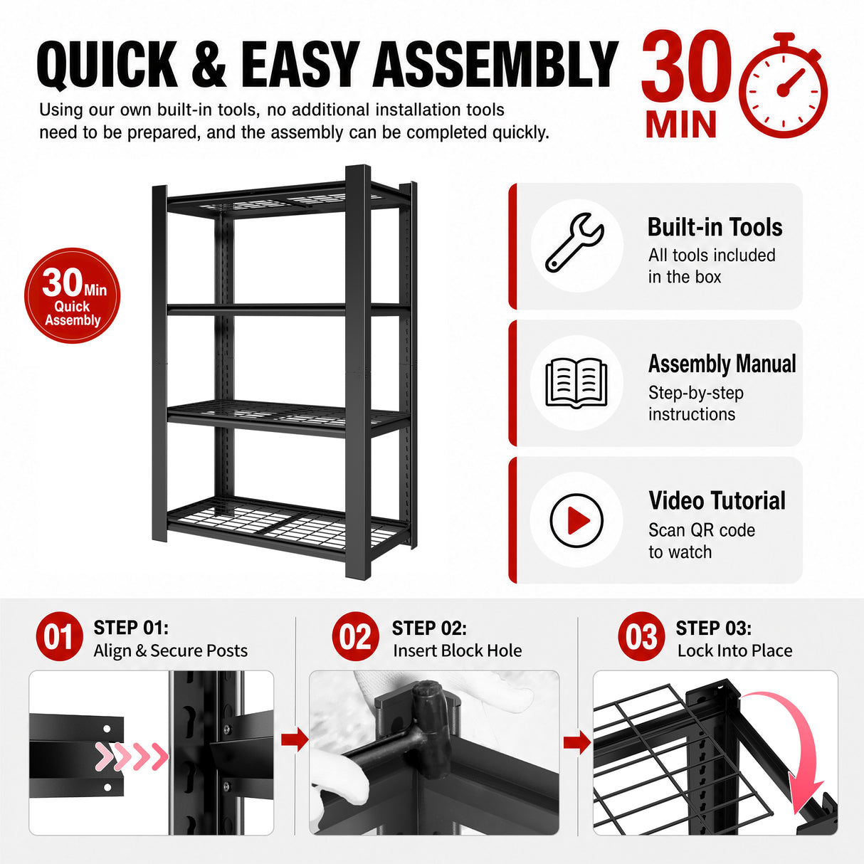 60"H 4-Tier Adjustable Heavy Duty Shelving Metal Mesh Storage Rack (2240 Lbs Loading Capacity) - Metal Shelf Organizer for Pantry, Garage, Kitchen - 40"W*20"D*60"H -