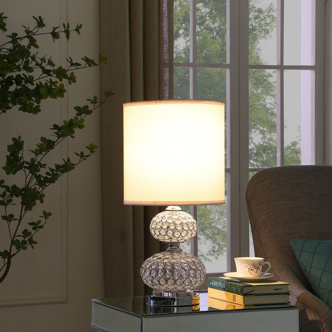 California Home 24" Chrome Filigree Cage Table Lamp with Acrylic Beads - view 2