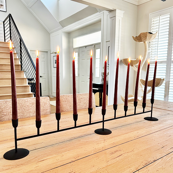 41 Inch Matte Black 11-Taper Candle Holder