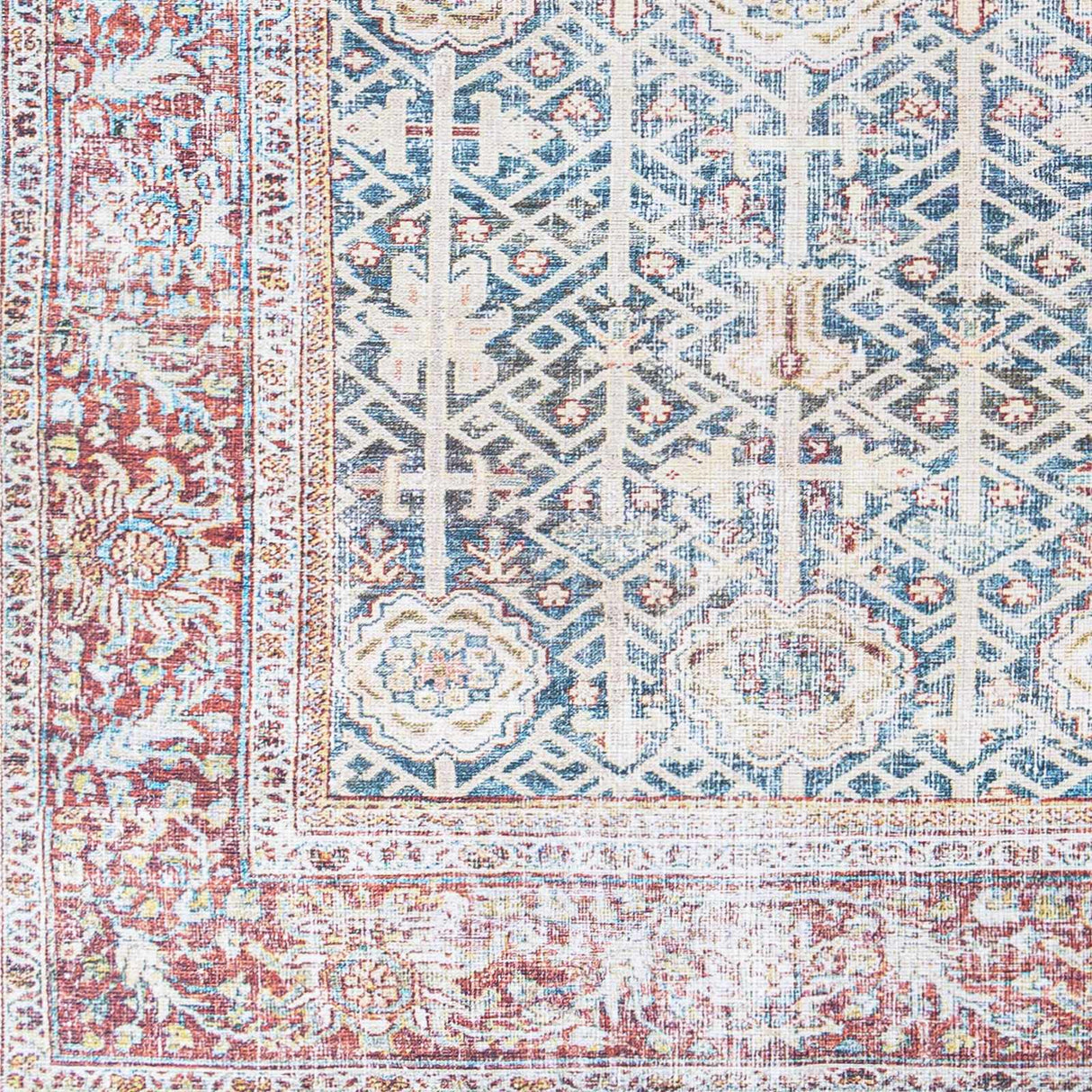 Rust Catadupa Distressed Washable Area Rug - Clearance