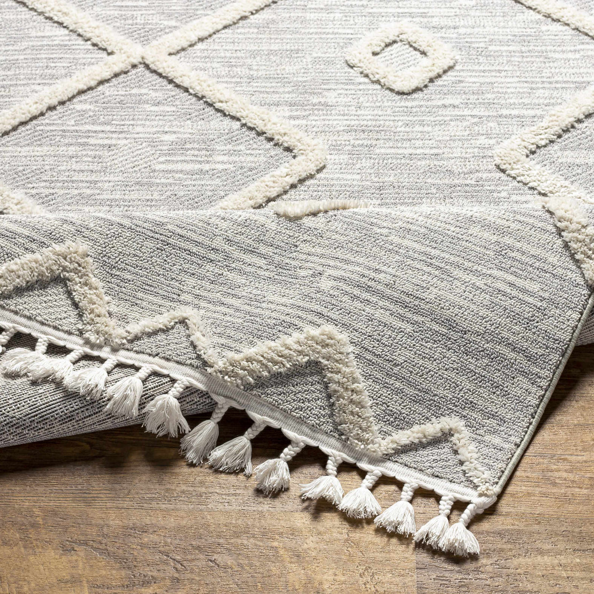 Cauldwell High/Low Pile Rug with Tassels - Clearance