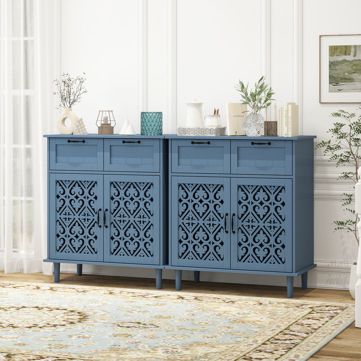 2 Door 2 Drawer Elegant Cabinet