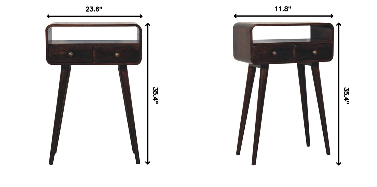 Solid Wood Curved Console Table