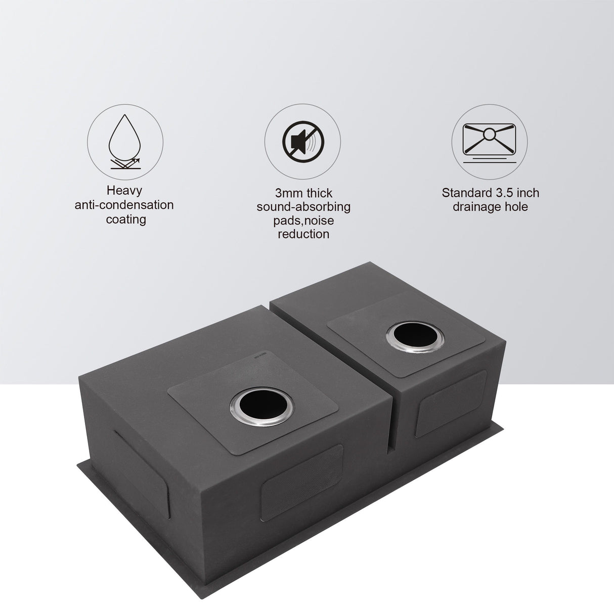 Modern Double Bowl Undermount Sink Design With 10" Deep Basins