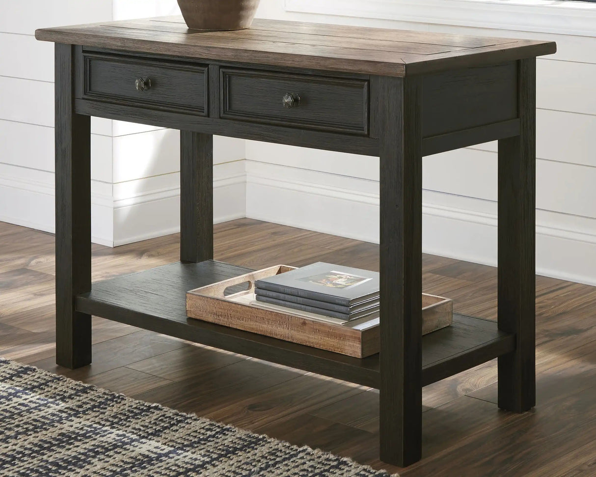 Tyler Creek - Sofa Table - Grayish Brown / Black - Best Buy Furniture