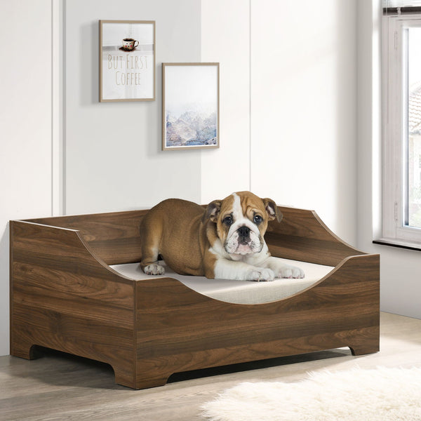 Gibson - Alder Wood Finish Comfy Pet Bed With Cushion - Brown