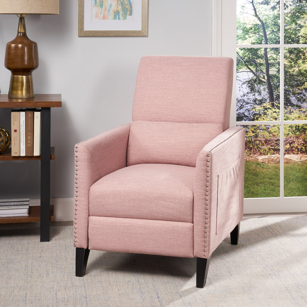 Pushback Recliner Chair with Side Pocket