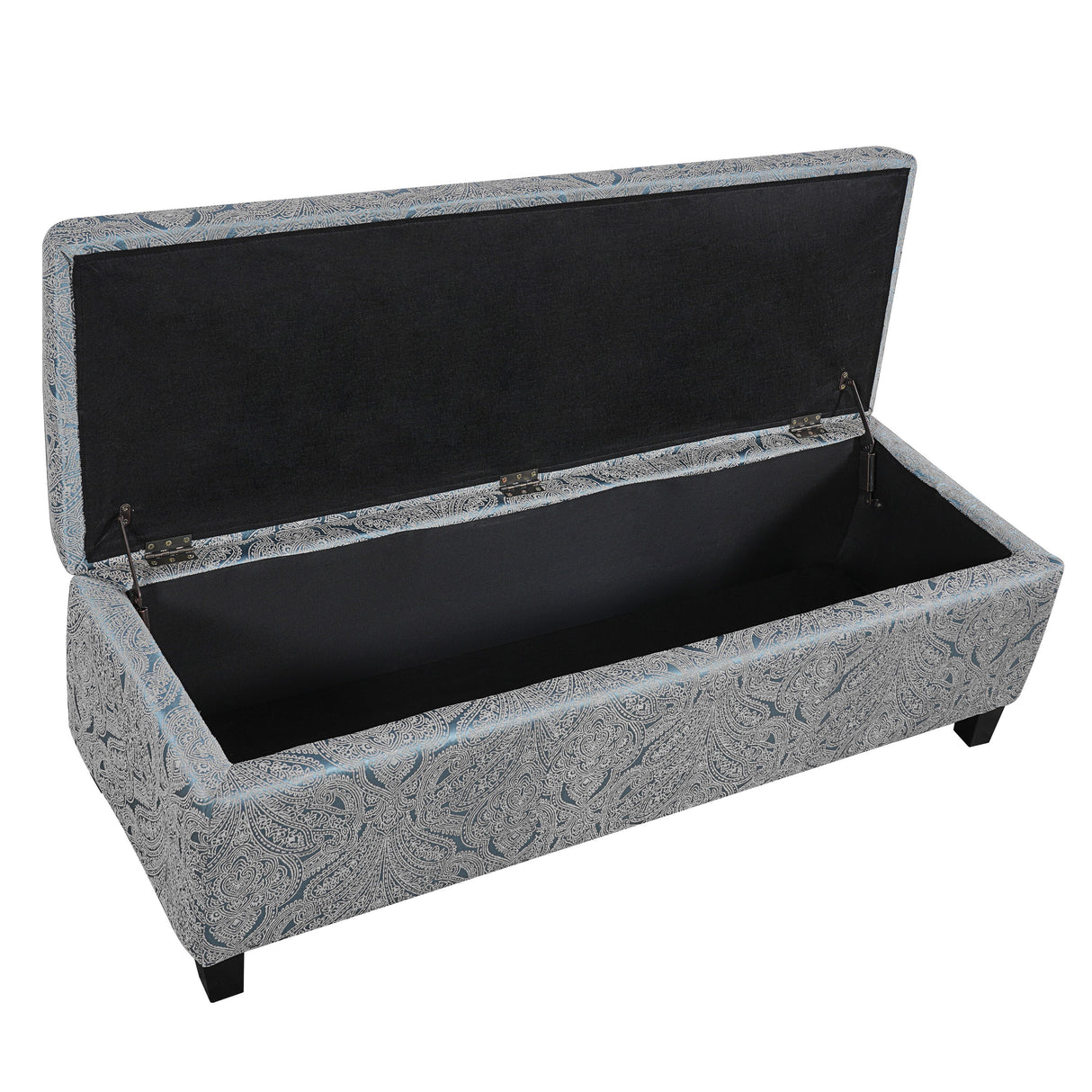 Indoor Jacquard Storage Ottoman Bench