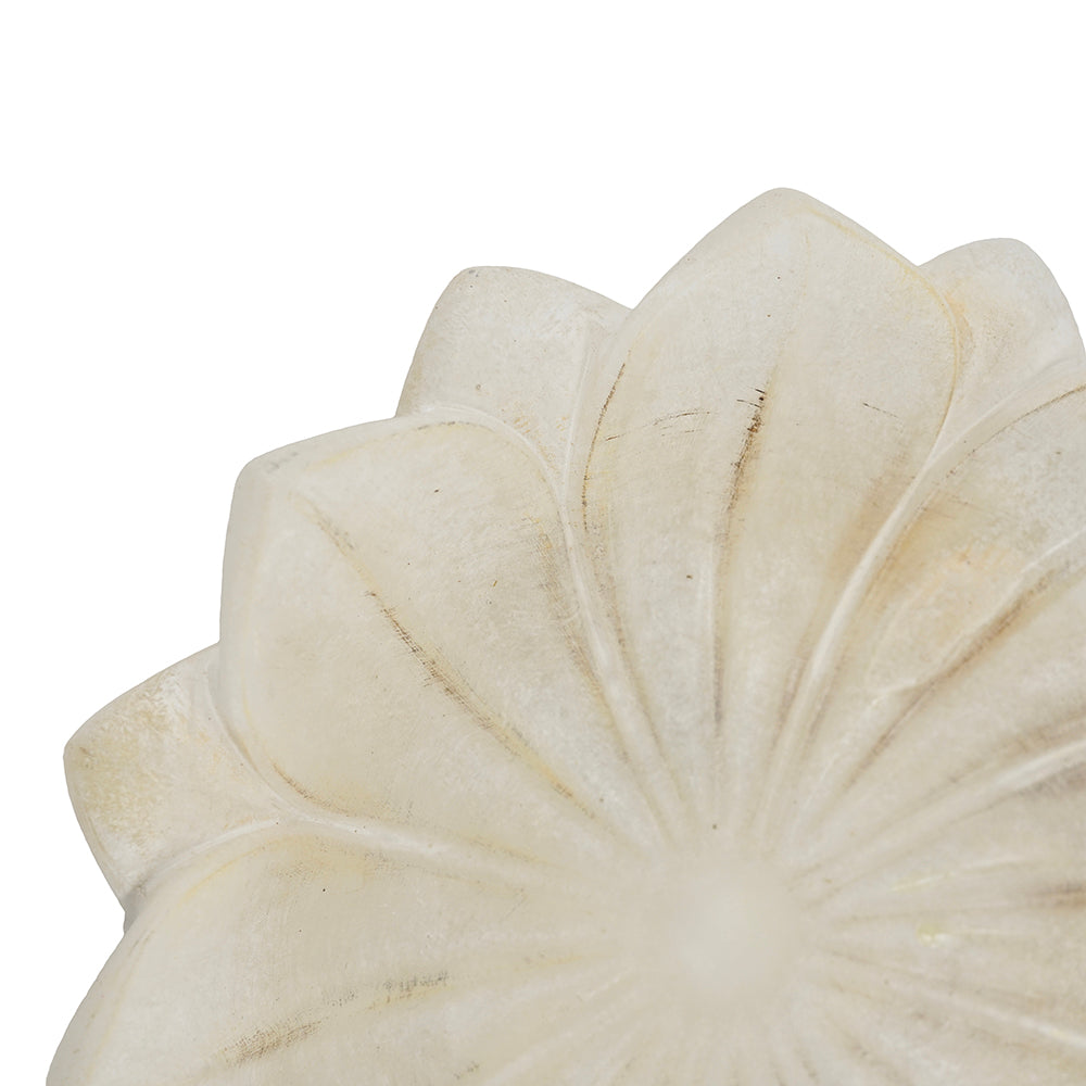 11.8x11.8x2.8" Flower Decorative Bowl, Hand-finished Lotus Bloom