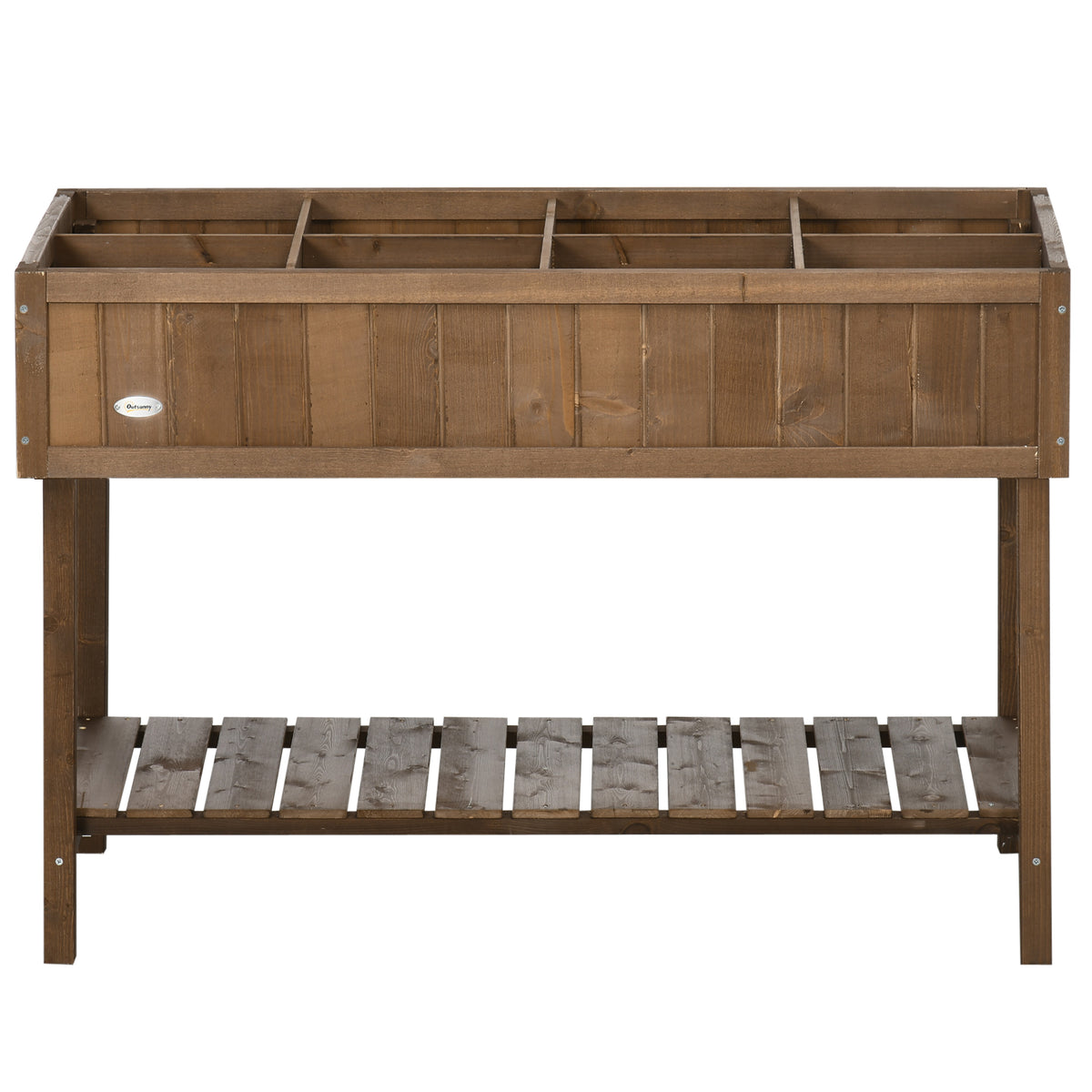 43x18x30 Raised Garden Bed with Shelf & Pockets - Fir Wood