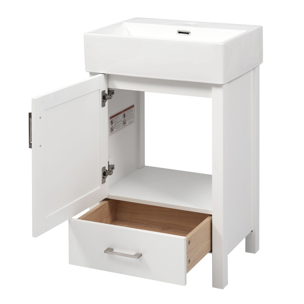 Bathroom Vanity With Sink, Frame And Drawer
