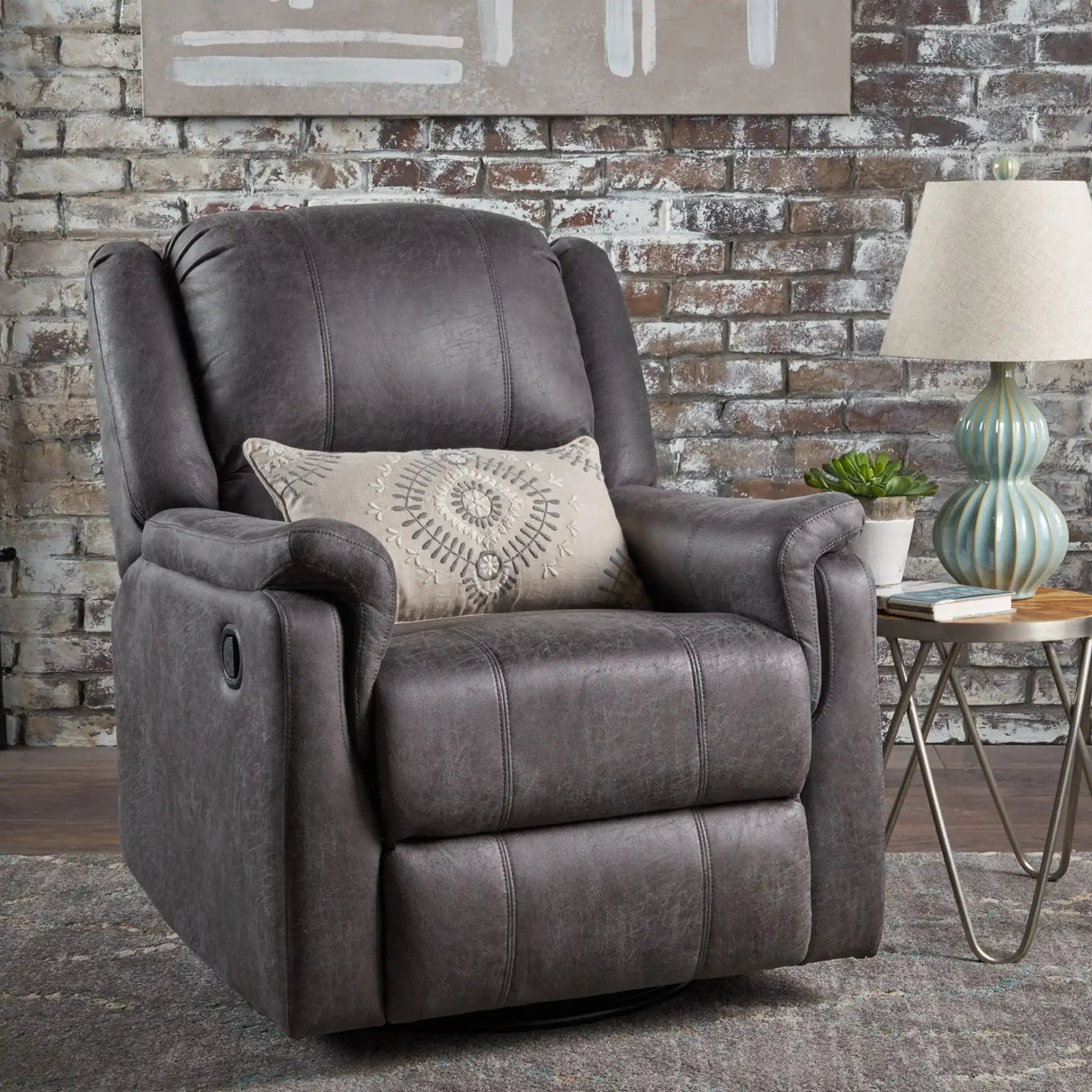 Contemporary Glider Recliner With Swivel Function - Best Buy Furniture