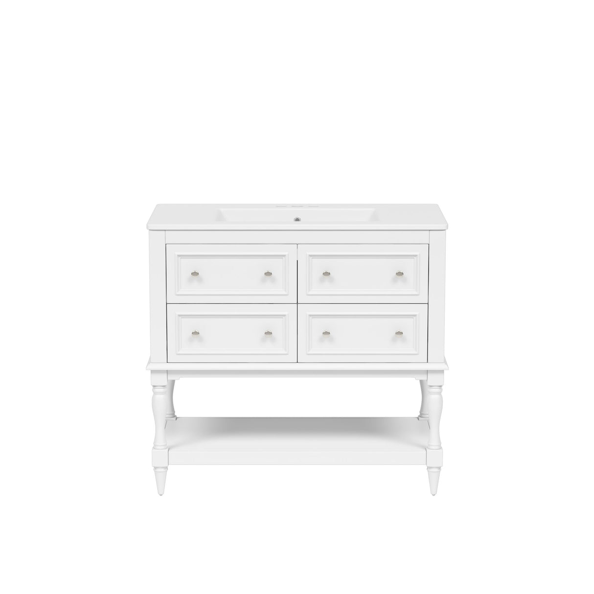 Bathroom Vanity Cabinet With Undermount Sink, 4 Drawer Set