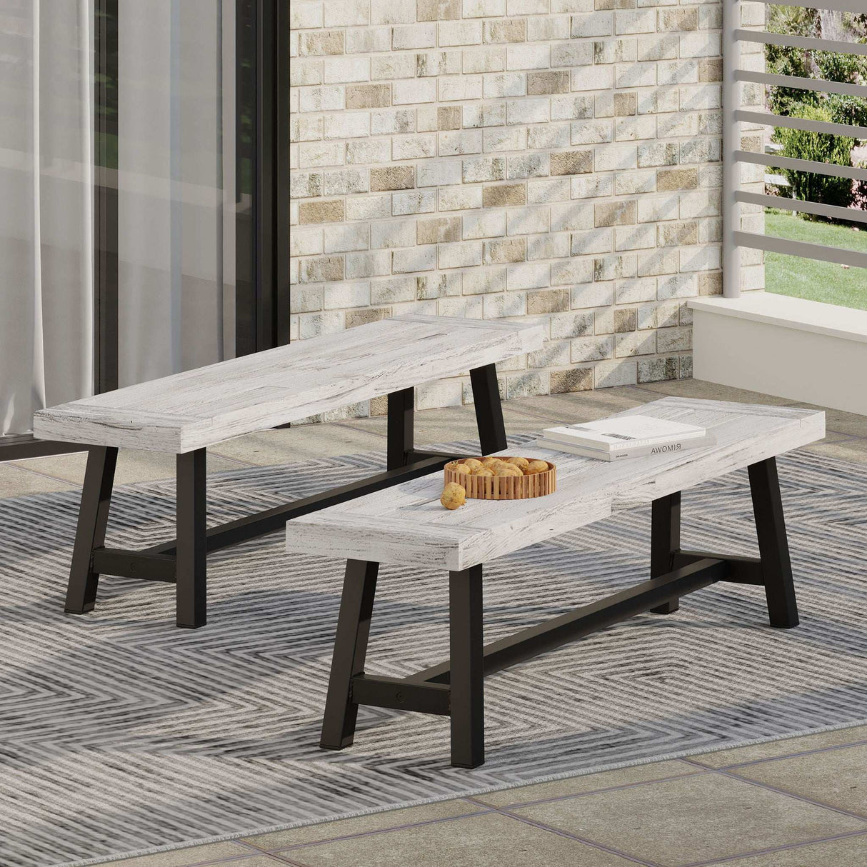 Tranquilizer - Outdoor Acacia Wood Bench With Slat Panel Design - Best Buy Furniture