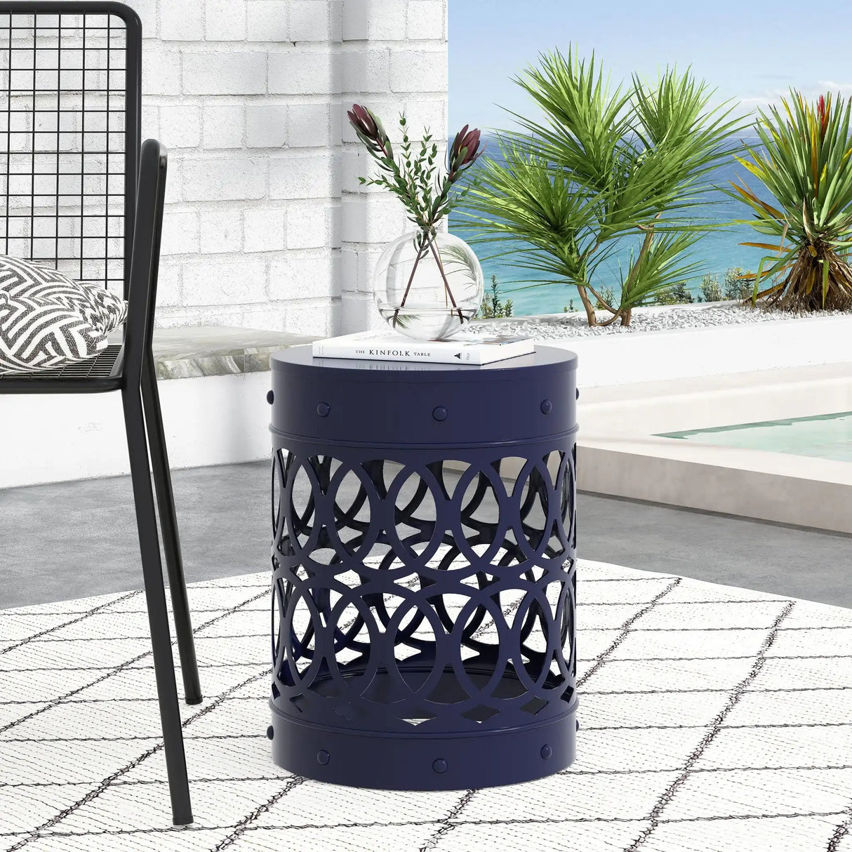 Outdoor Metal Large End Table, Modern Design - Best Buy Furniture