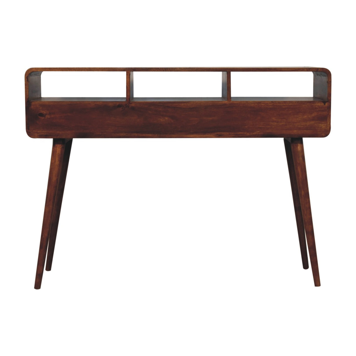 Solid Wood Triple Curved Chestnut Console Table