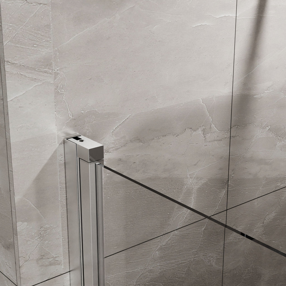Pivot Shower Door, Tempered Glass, Semi Frameless