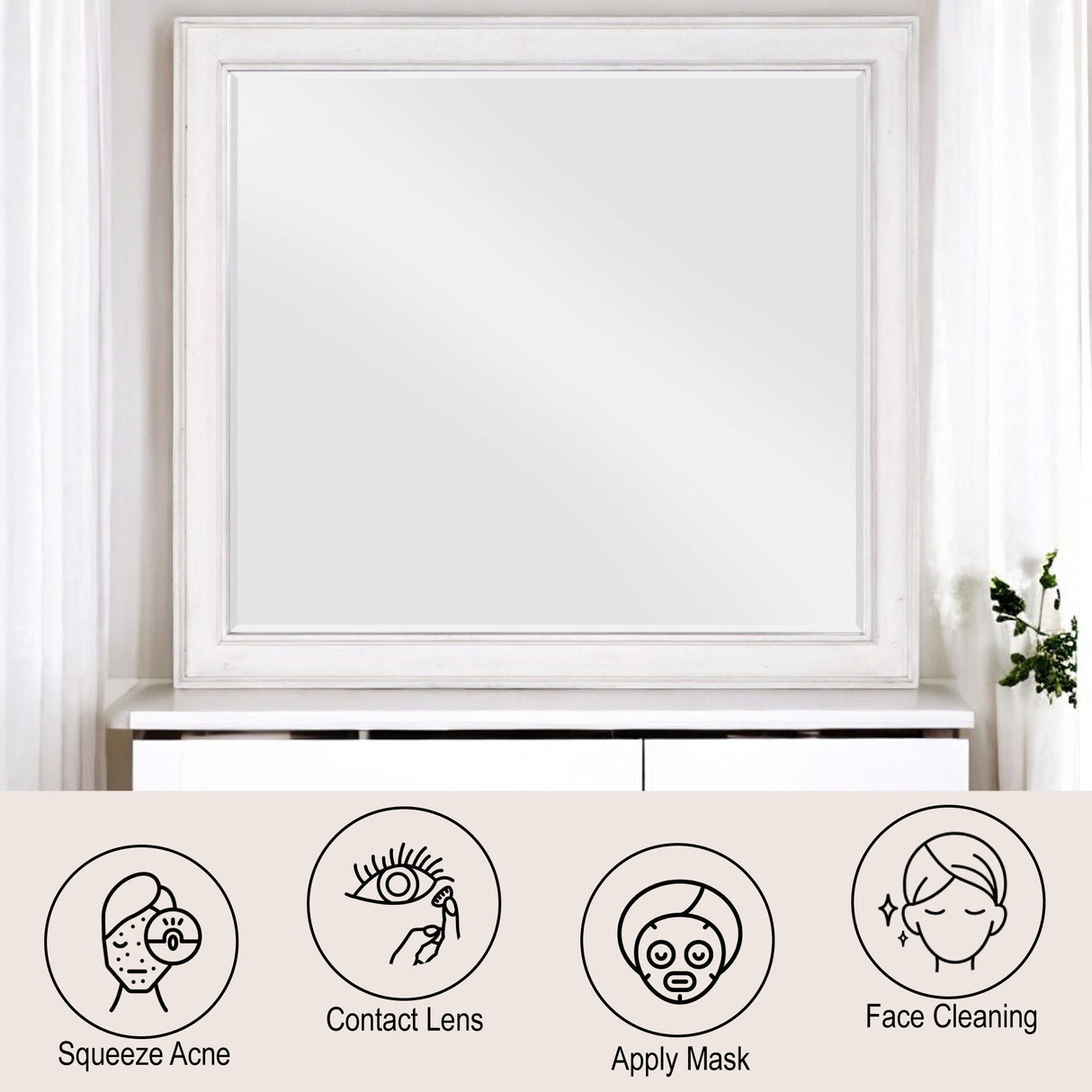 Katia - Weathered Mirror - White - Best Buy Furniture