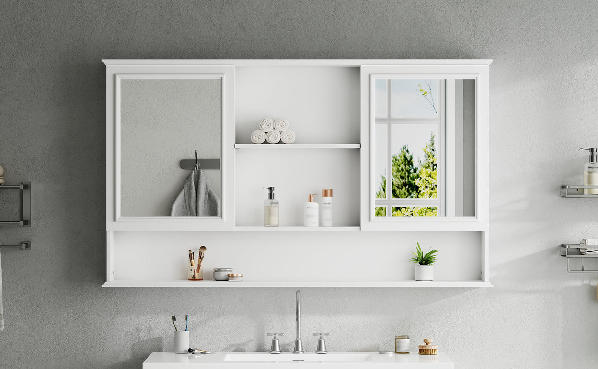 60" Wall-Mounted Bathroom Medicine Cabinet with Mirrors