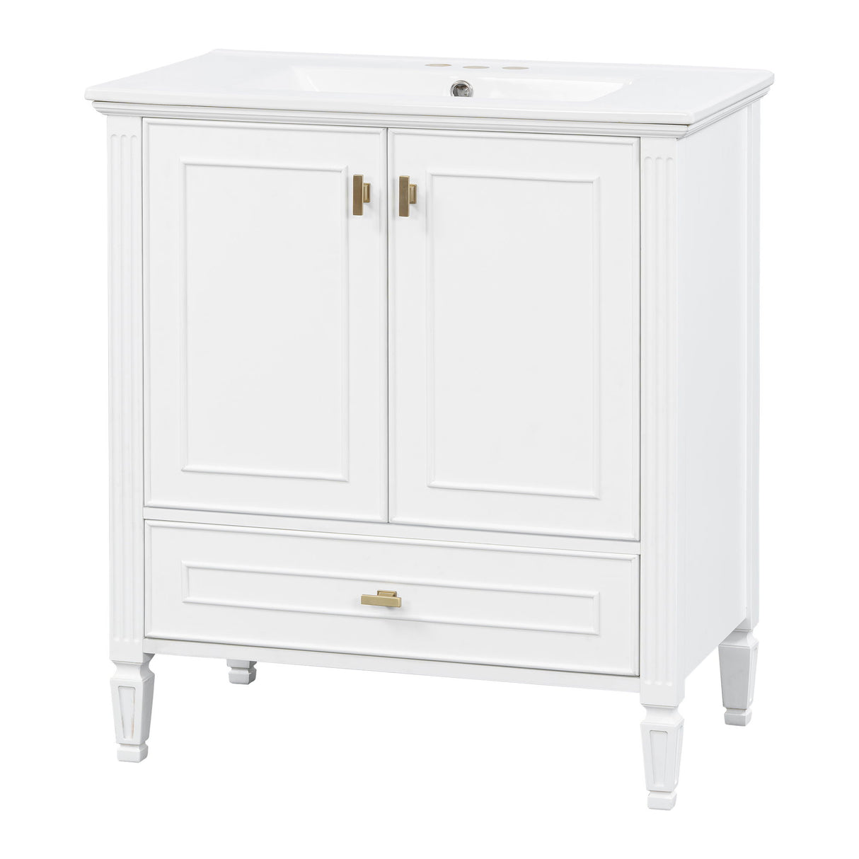 Freestanding Vanity With 1 Drawer & 2 Soft Close Doors With Door Mounted Storage