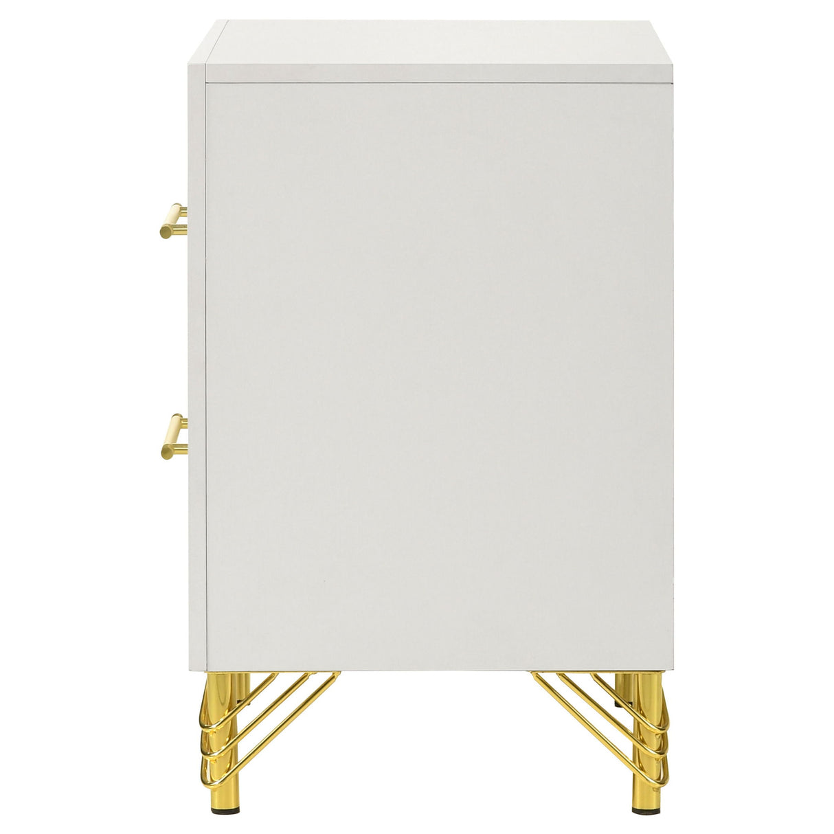 Chesney - 2 Drawer Nightstand With Trim, Bedroom Side Table - White