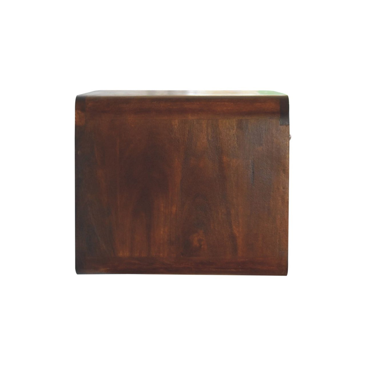 Solid Wood Large Curve Floating Bedside, 1-Drawer, 1 Open Slot, Chestnut