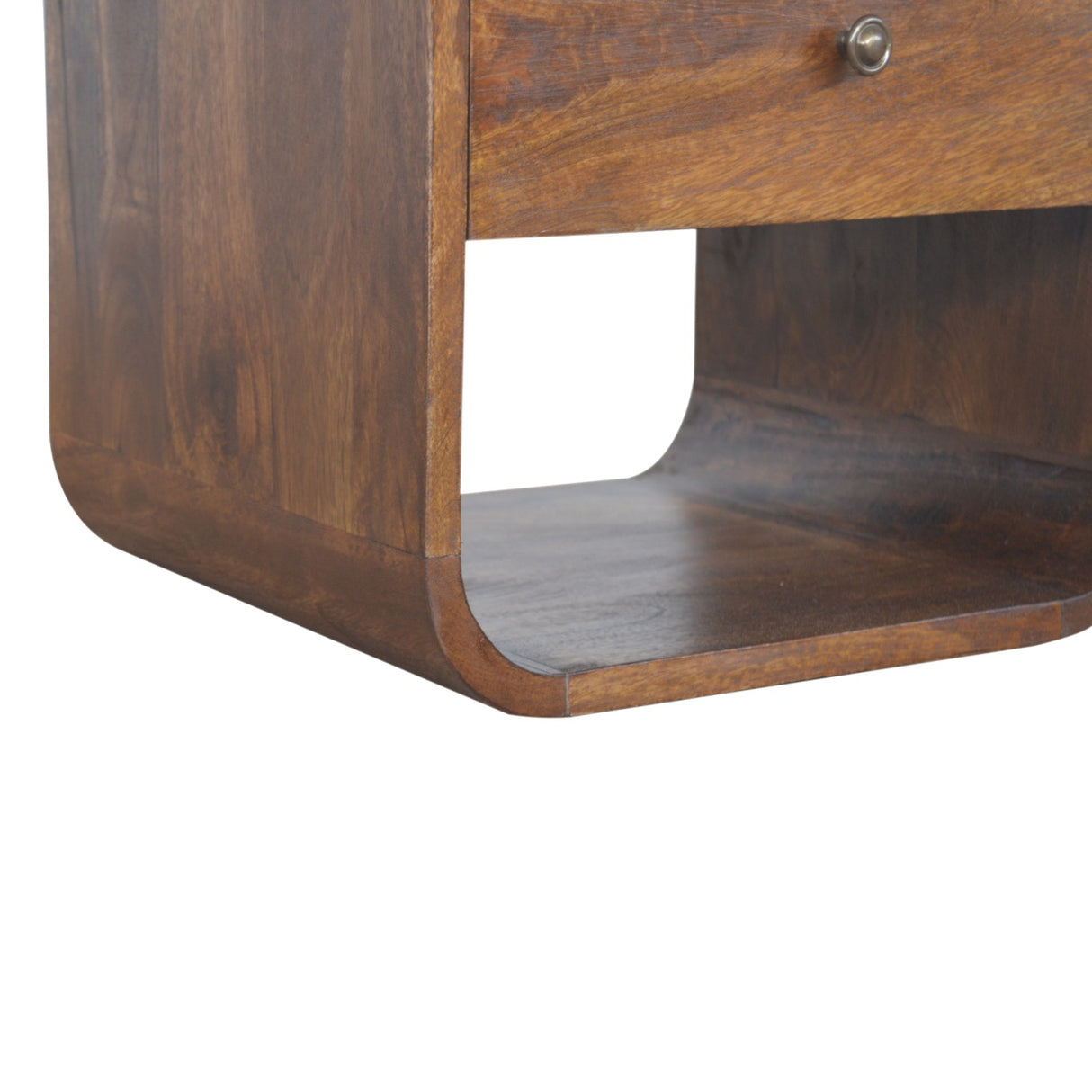 Solid Wood Chestnut Curved Edge Nightstand