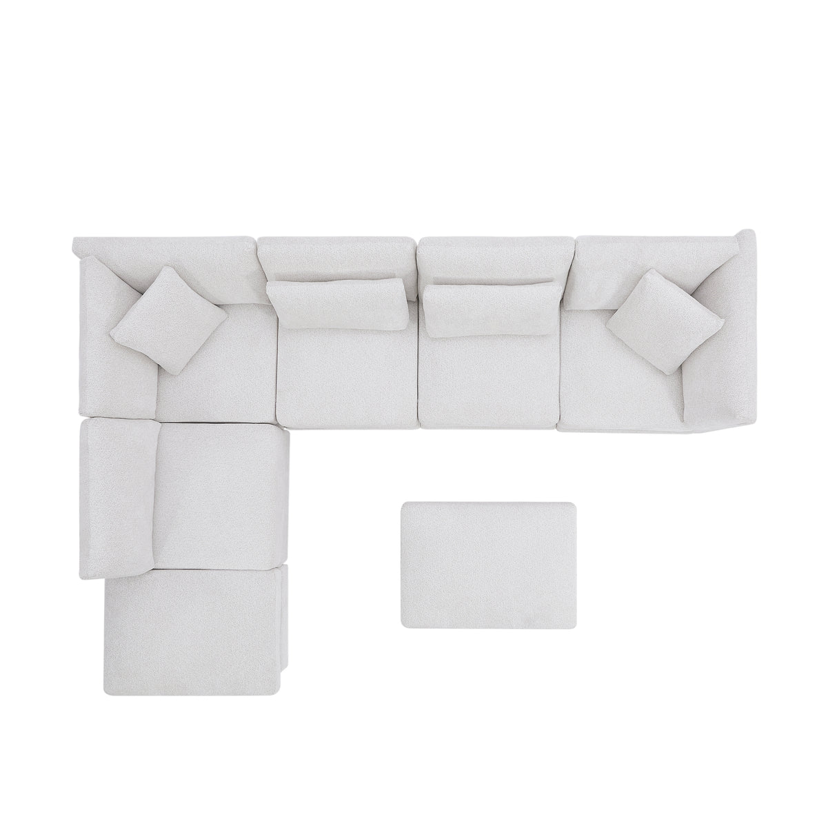 7-Piece Reversible Modular Corner Sectional Sofa - Beige